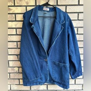 Vintage 1980s Women’s Apache Jean Jacket Silver Button Size Medium